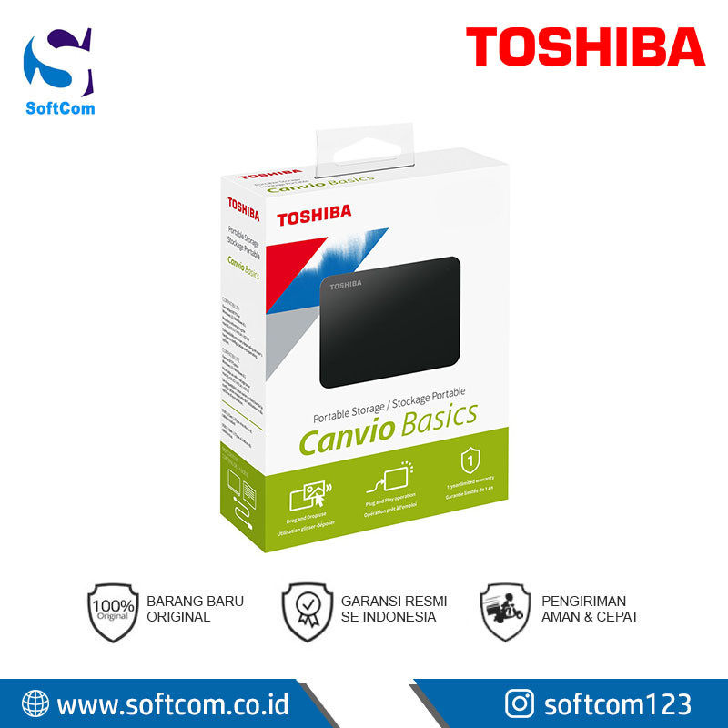 HardDisk External Toshiba 3.0 1TB Canvio Basic