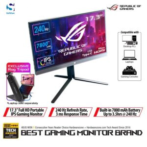 Monitor Asus ROG Strix XG17AHP Portable USB Type-C Gaming Monitor [17.3 Inch/240Hz]