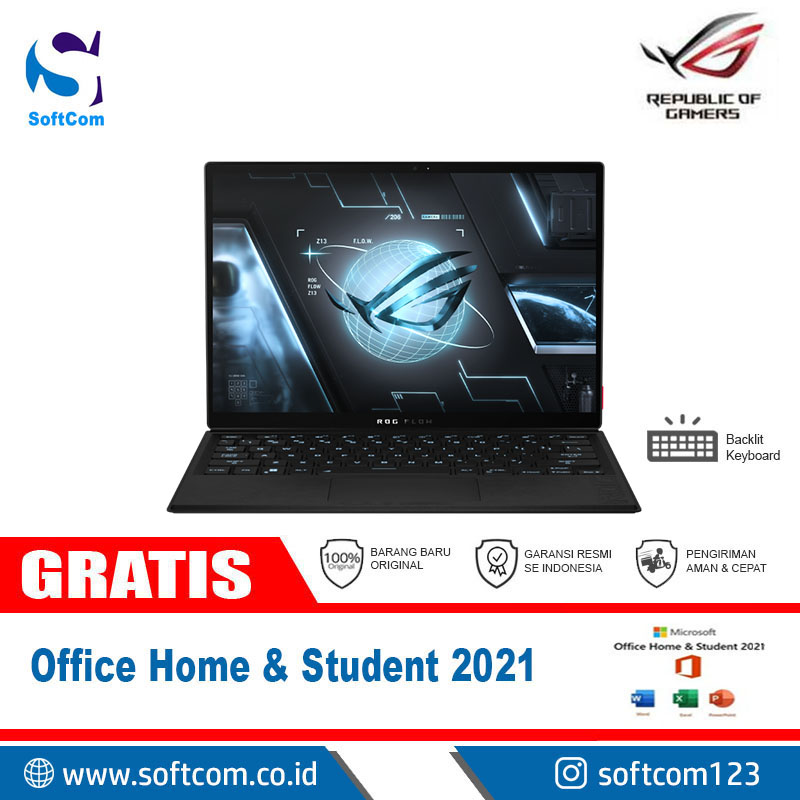 Asus ROG Flow Z13 GZ301ZE-I9R5E6T-O /Core i9-12900H/16GB/1TB SSD/RTX3050Ti  4GB/13.4" Touch/Win 11 Home+OHS 2021/Off Black » SoftCom