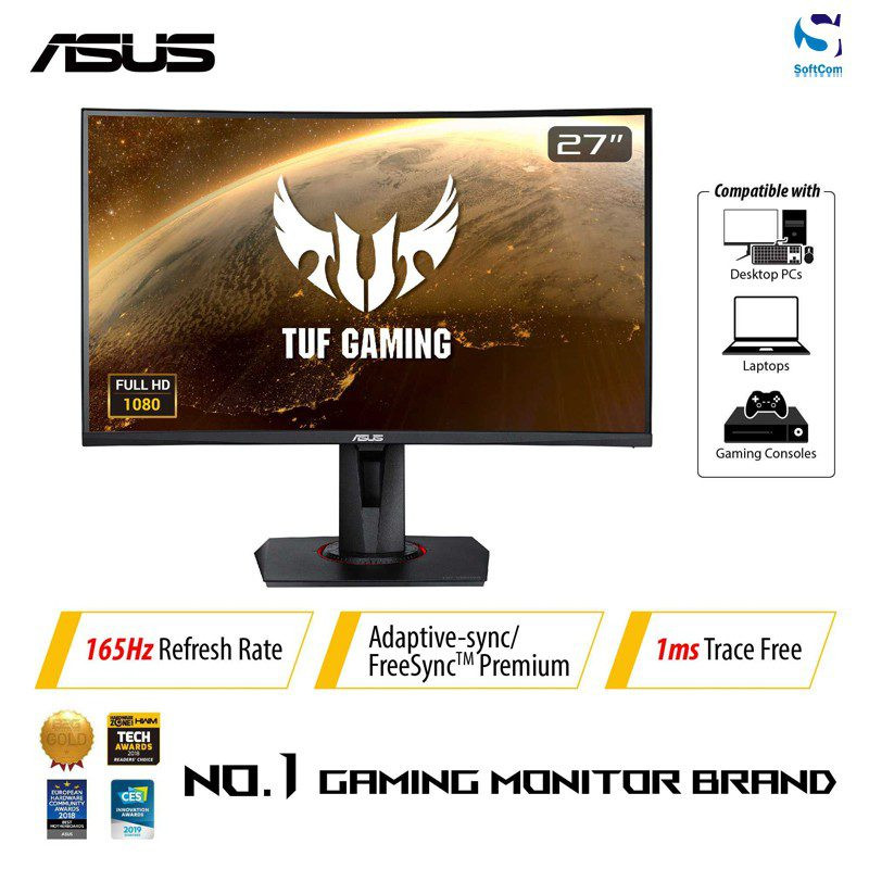 Monitor Asus TUF VG27VQ 27" Gaming FHD 165Hz Curved