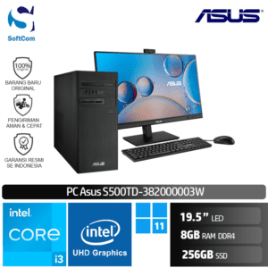 PC Asus S500TD-382000003W /Core i3-12100/8GB/256GB SSD/19.5"/Win 11 Home/Black