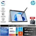 HP Pavilion x360 14-ek1005TU /Core i5-1335U/16GB/512GB SSD/14″ IPS Touch/Win 11 Home+OHS 2021/Silver
