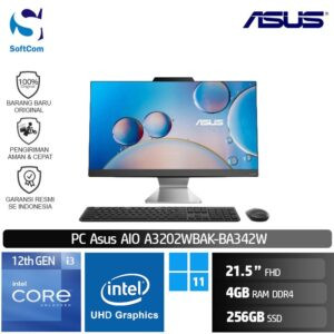 PC Asus AIO A3202WBAK-BA342W /Core i3-1215U/4GB/256GB SSD/21.5" FHD/Win 11 Home/Black