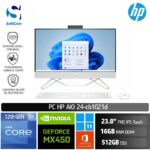 PC HP AIO 24-cb1021d /Core i7-1255U/16GB/512GB SSD/MX450 2GB/23.8" FHD Touch/Win 11 Home+OHS 2021/White
