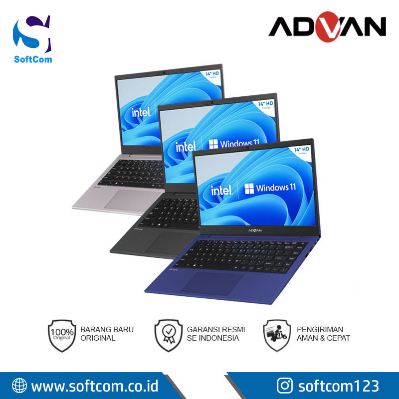 Advan Soulmate SG14S01A /Celeron N4020/4GB/128GB eMMC + 240GB SSD/14" HD/Win 11 Home/Grey