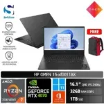 HP Omen 16-xf0011AX/Ryzen 7-7840HS/32GB/1TB SSD/GeForce RTX 4070 8GB/16.1″ QHD/Win 11 Home+OHS 2021/Shadow Black