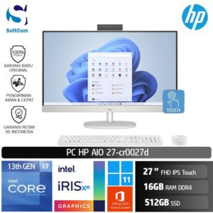PC HP AIO 27-cr0027d /Core i7-1355U/16GB/512GB SSD/27" FHD IPS Touch/Win 11 Home+OHS 2021/White