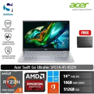 Acer Swift Go 14 Ultrathin SFG14-41-R3ZH /Ryzen 7-7730U/16GB/512GB SSD/14" FHD IPS/Win 11 Home+OHS 2021/Pure Silver