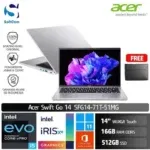 Acer Swift Go 14 SFG14-71T-51MG /Core i5-13500H EVO/16GB/512GB SSD/14" WUXGA Touch/Win 11 Home+OHS 2021/Pure Silver