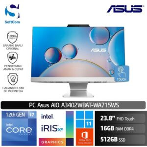 PC Asus AIO A3402WBAT-WA715WS /Core i7-1255U/16GB/512GB SSD/23,8" FHD Touch/Win 11 Home+OHS 2021/White