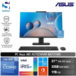 PC Asus AIO A5702WVAT-BA731WS /Core i7-1360P/32GB/1TB SSD/27" FHD IPS Touch/Win 11 Home+OHS 2021/Black