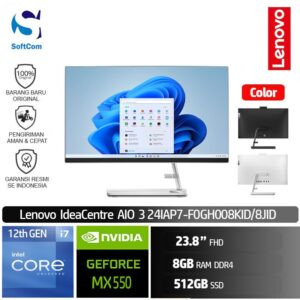 PC Lenovo IdeaCentre AIO 3 24IAP7 8KID 8JID/Core i7-1260P/8GB/512GB SSD/23.8" FHD/DOS [F0GH008KID | F0GH008JID]