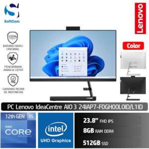 PC Lenovo IdeaCentre AIO 3i 24IAP7 L0ID L1ID/Core i5-12450H/8GB/512GB SSD/23.8" FHD IPS/DOS [F0GH00L0ID | F0GH00L1ID]