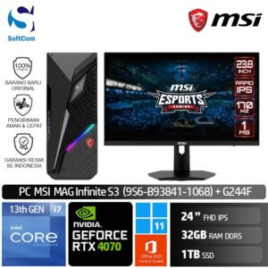 PC MSI MAG Infinite S3 (9S6-B93841-1068) i7-13700F/32GB/1TB SSD/GeForce RTX 4070 12GB/24" FHD/W11+OHS 2021/Black