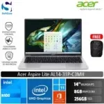 Acer Aspire Lite AL14-31P-C3MH /Intel N100/8GB/256GB SSD/14″ WUXGA IPS/Win 11 Home+OHS 2021/Silver