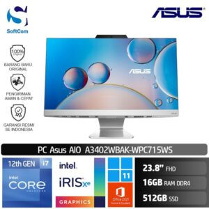 PC Asus AIO A3402WBAK-WPC715WS /Core i7-1255U/16GB/512GB SSD/23,8" FHD/Win 11 Home+OHS 2021/White
