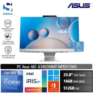 PC Asus AIO A3402WBAT-WPD515WS /Core i5-1235U/16GB/512GB SSD/23,8" FHD Touch/Win 11 Home+OHS 2021/White