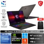MSI Sword 16 HX B14VGKG (9S7-15P214-063) /Core i7-14700HX/16GB/1TB SSD/GeForce RTX 4070 8GB/16" QHD+ 240Hz/Win 11 Home+OHS 2021/Cosmos Gray