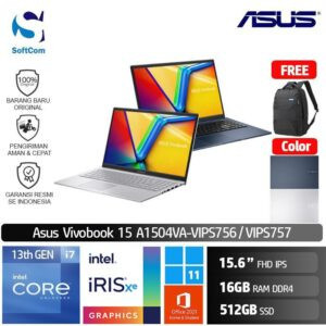Asus Vivobook 15 A1504VA VIPS756 VIPS757/Core i7-1355U/16GB/512GB SSD/15.6" FHD IPS/Win 11 Home+OHS 2021 [ A1504VA-VIPS756 | A1504VA-VIPS757 ]