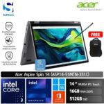 Acer Aspire Spin 14 ASP14-51MTN-351C /Intel Core 3 100U/16GB/512GB SSD/14″ WUXGA IPS Touch/Win 11 Home+OHS 2021/Steel Gray