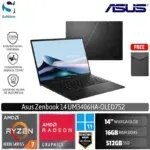 Asus Zenbook 14 OLED UM3406HA-OLED752 /AMD Ryzen 7-8840HS/16GB/512GB SSD/14" WUXGA OLED/Win 11 Home/Jade Black