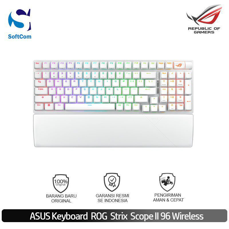 Keyboard Gaming Asus ROG Strix Scope II 96 Wireless White Snow/Strom