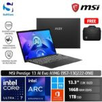 MSI Prestige 13 AI Evo A1MG (9S7-13Q222-098) /Core Ultra 7 155H/16GB/1TB SSD/13.3″ 2.8K OLED/Win 11 Home+OHS 2021/Stellar Gray