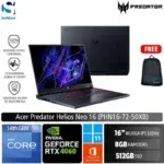 Acer Predator Helios Neo 16 PHN16-72-50XB /Core i5-14500HX/8GB/512GB SSD/GeForce RTX 4060 8GB/16″ WQXGA 165Hz/Win 11 Home+OHS 2021/Black