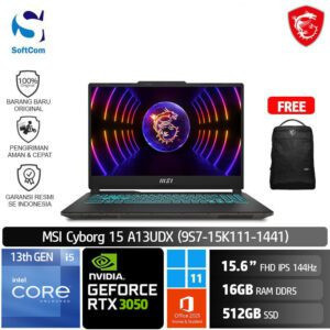MSI Cyborg 15 A13UDX (9S7-15K111-1441) /Core i5-13420H/16GB/512GB SSD/GeForce RTX 3050 4GB/15.6" FHD 144Hz/Win 11 Home+OHS 2021/Translucent Black