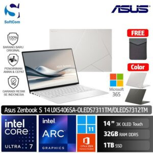 Asus Zenbook S 14 UX5406SA OLED7311TM OLED7312TM/Ultra 7 258V/32GB/1TB SSD/14" 3K Touch/Win 11 Home+OHM 2024+M365 [UX5406SA-OLEDS7311TM | UX5406SA-OLEDS7312TM]