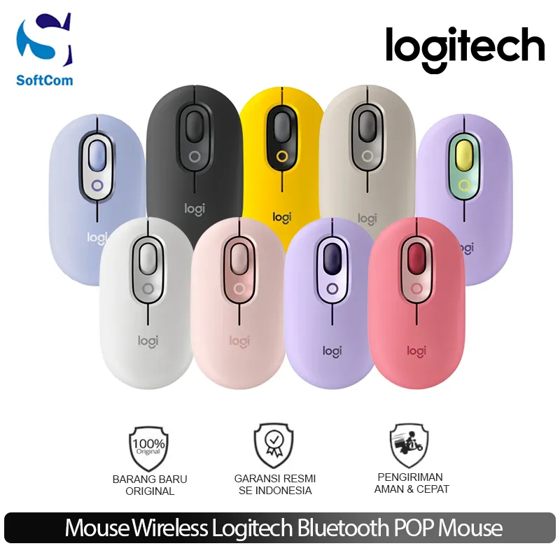 Mouse Wireless Logitech Bluetooth POP Mouse Emoji