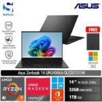 Asus Zenbook 14 UM3406KA-OLEDS7311M/Ryzen AI 7 350/32GB/1TB SSD/14" 3K OLED 120Hz/Win 11 Home+OHM 2024+M365/Jade Black