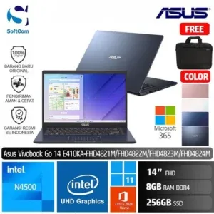 Asus Vivobook Go 14 E410KA FHD4821M FHD4822M FHD4823M FHD4824M/N4500/8GB/256GB SSD/14" FHD/Win 11 Home+OHS 2021 [E410KA-FHD4821M | E410KA-FHD4822M | E410KA-FHD4823M | E410KA-FHD4824M]