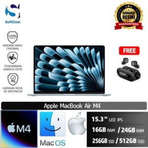 Macbook Air M4 15 Inch /16GB-24GB/256GB SSD-512GB SSD/15.3" LED IPS/MacOS