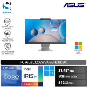 PC Asus E3202WVAK-BPB385WS/Intel Core i5-1335U/8GB/512GB SSD/21.45" FHD/Windows 11 Home+M365-Black