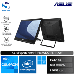 Asus ExpertCenter AiO E1600WKAT-BD182WF/N4500/8GB/256GB SSD/15.6" FHD/Windows 11 Home+M365-Black