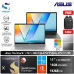 Asus Vivobook S14 S3407QA IPSP151M IPSP152M /Snapdragon X1/16GB/512GB SSD/14" 2.5K IPS/Win 11 Home+OHM 2024+M365 [S3407QA-IPSP151M | S3407QA-IPSP152M]