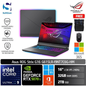 Asus ROG Strix G16 G615LR-I9NT7C6G-HM /Core Ultra 9-275HX/32GB/2TB SSD/GeForce RTX 5070 Ti 12GB/16" 2.5K 240Hz/Win 11 Home+OHM 2024+M365/Eclipse Grey