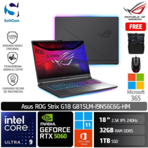 Asus ROG Strix G18 G815LM-I9N56C6G-HM /Intel Core Ultra 9-275HX/32GB/1TB SSD/GeForce RTX 5060 8GB/18" 2.5K 240Hz/Win 11 Home+OHM 2024+M365/Eclipse Grey
