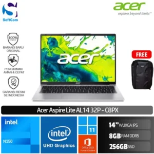 Acer Aspire Lite AL14 32P C8PX/Intel N150/8GB/256GB SSD/14" WUXGA IPS/Win 11 Home + OHM 2024 + M365/Silver