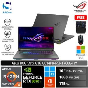 Asus ROG Strix G16 G614PR-R9NT7C6G-HM /Ryzen 9-8940HX/16GB/1TB SSD/GeForce RTX 5070Ti 12GB/16" FHD+ 165Hz/Win 11 Home+OHM 2024+M365/Eclipse Gray