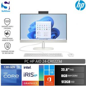 PC HP AIO 24-cr0223d/Intel Core i5-1334U/8GB/512GB SSD/23.8" FHD/Win 11 Home+OHM 2024+M365/White