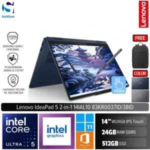 Lenovo IdeaPad 5 2-in-1 14IAL10 37ID 38ID/Intel Core Ultra 5-225U/16GB/512GB SSD/14"WUXGA Touch/Win 11 Home + OHM 2024 + M365