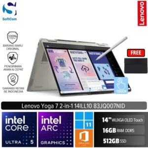 Lenovo Yoga 7 2 in 1  14ILL10-83JQ007NID/Intel Core Ultra 5-226V/16GB/512GB SSD/14" WUXGA Touch/Win 11 Home+OHM 2024 + M365/SeaShell