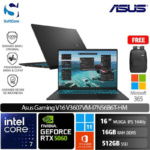 Asus V16 V3607VM-I7N56B6T-HM/Core 7 240H/16GB/512GB SSD/GeForce RTX 5060 8GB/16" WUXGA/Win 11 Home+OHM 2024+M365/Matte Black