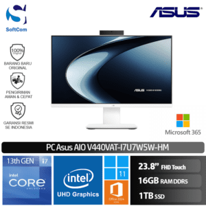 PC Asus AIO V400 V440VAT-I7U7W5W-HM/Intel Core i7-13620H/16GB/1TB SSD/23.8" Touch/Win 11 Home + OHM 2024 + M365-White