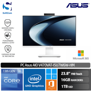 PC Asus AIO V400 V470VAT-I5U7W6W-HM/Intel Core i5-13420H/16GB/1TB SSD/23.8" Touch/Win 11 Home + OHM 2024 + M365-White