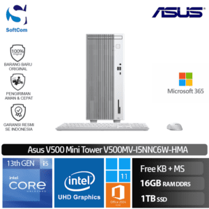 Asus V500 Mini Tower V500MV-I5NNC6W-HMA/Intel Core i5-13420H/16GB/1TB SSD/Win 11 Home + OHM 2024 + M365-White