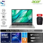 Acer Aspire Vero 16 AI AV16-71P-574C/Intel Core Ultra 5-255H/16GB/1TB SSD/16" WUXGA IPS/Win 11 Home+OHS 2021/Cobblestone Grey