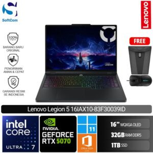 Lenovo Legion Pro 5 16IAX10 83F30039ID/Intel Core Ultra 7-255HX/32GB/1TB SSD/GeForce RTX 5070 8GB/16" WQXGA/Win 11 Home + OHM 2024 + M365